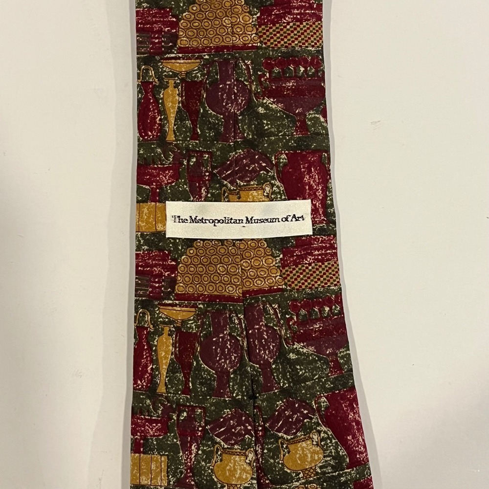 The Metropolitan Museum of Art Silk Tie Ancient Pottery Vessel Burgundy MMA